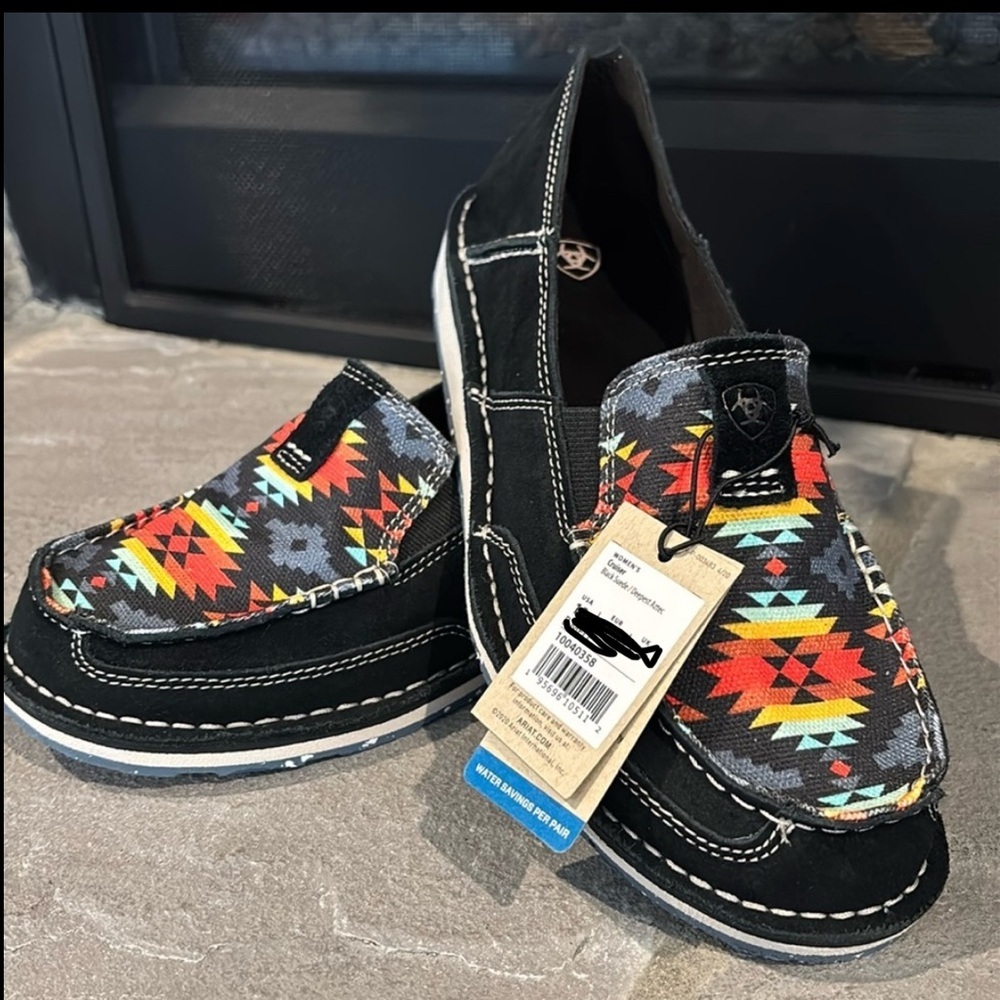 Ariat Cruiser Black Suede Deepest Aztec loafers, EVA sole,Duratread outsole